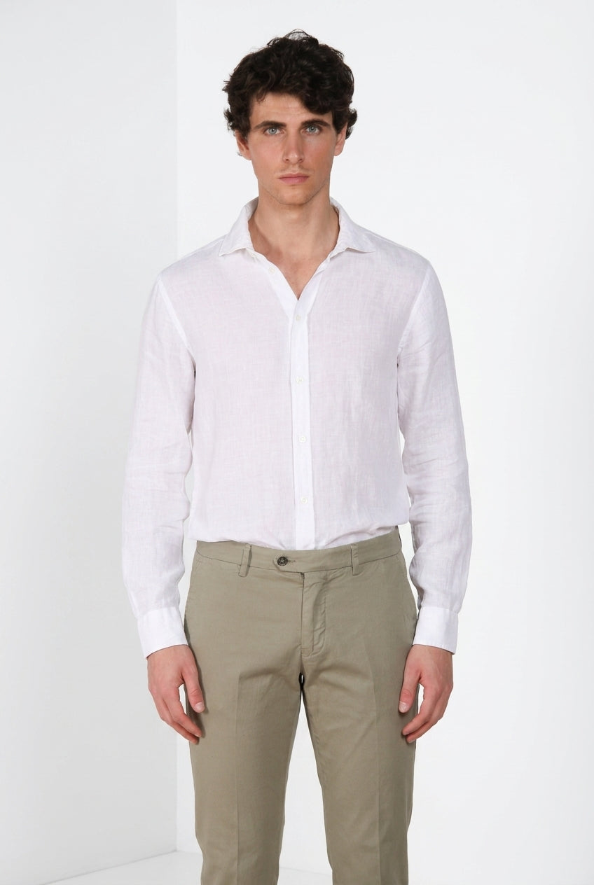 Torino camisa hombre en tela de lino ①