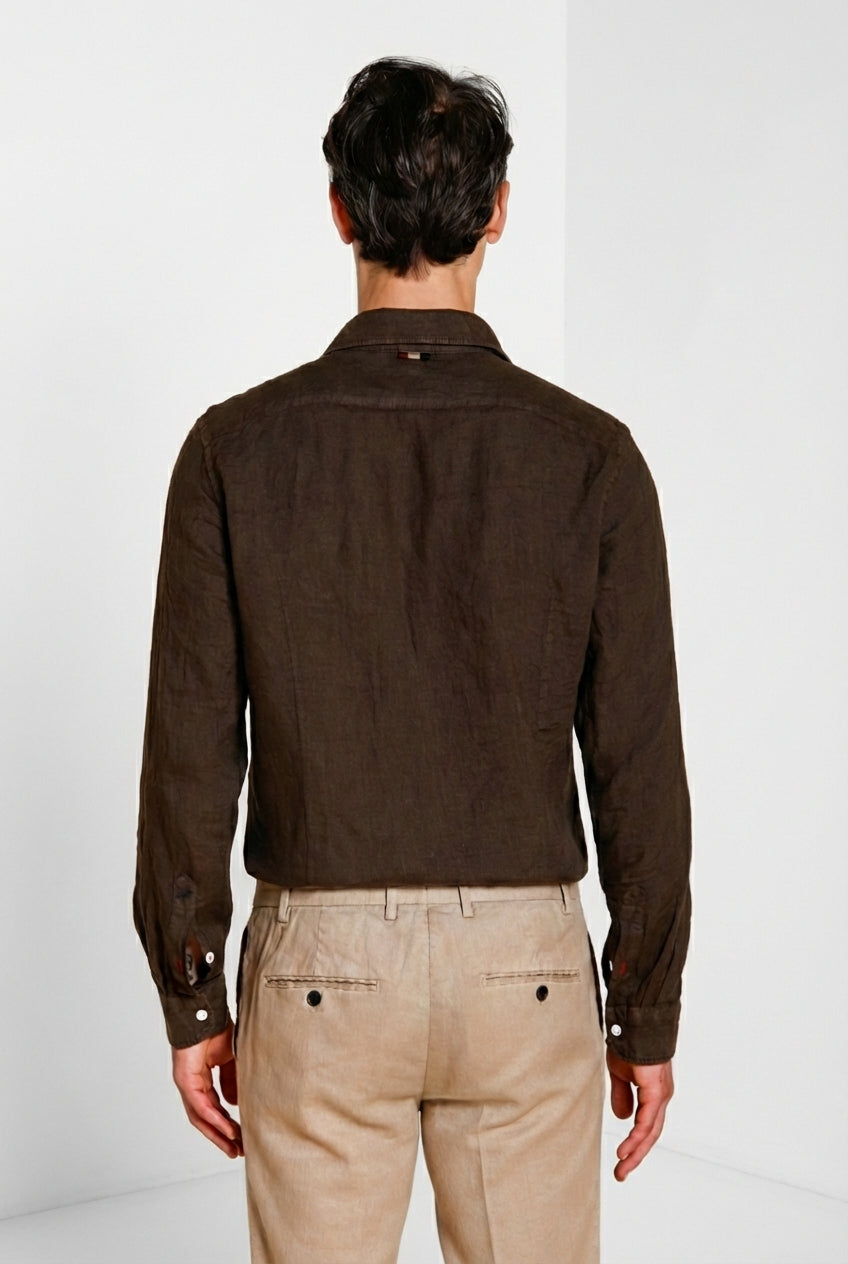 Torino camicia uomo in tela lino ①