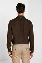 Torino camicia uomo in tela lino ①