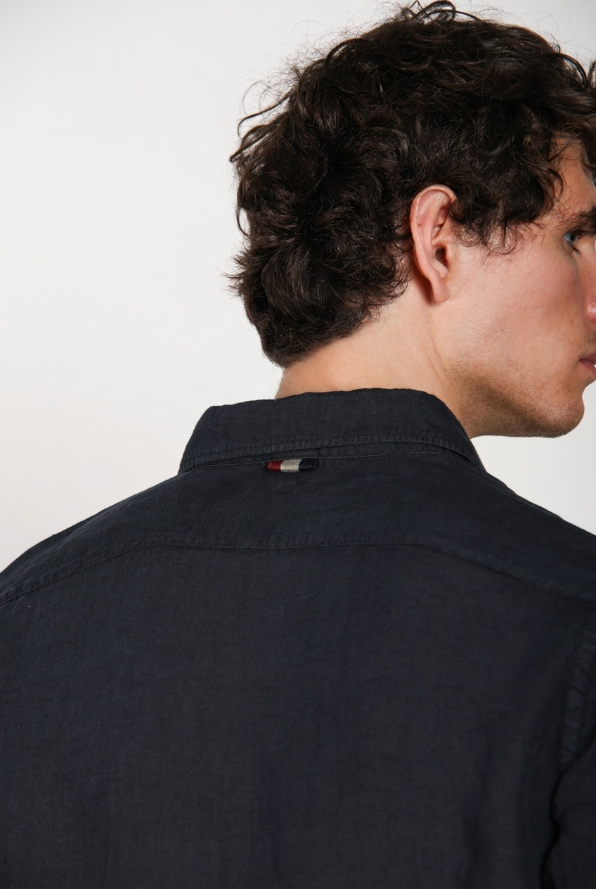 Torino camisa hombre en tela de lino ①