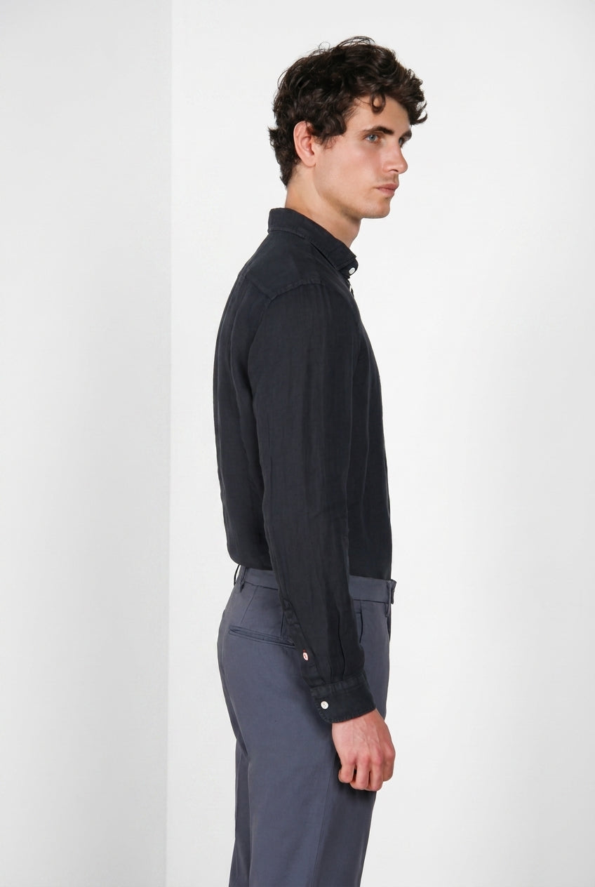 Torino camisa hombre en tela de lino ①