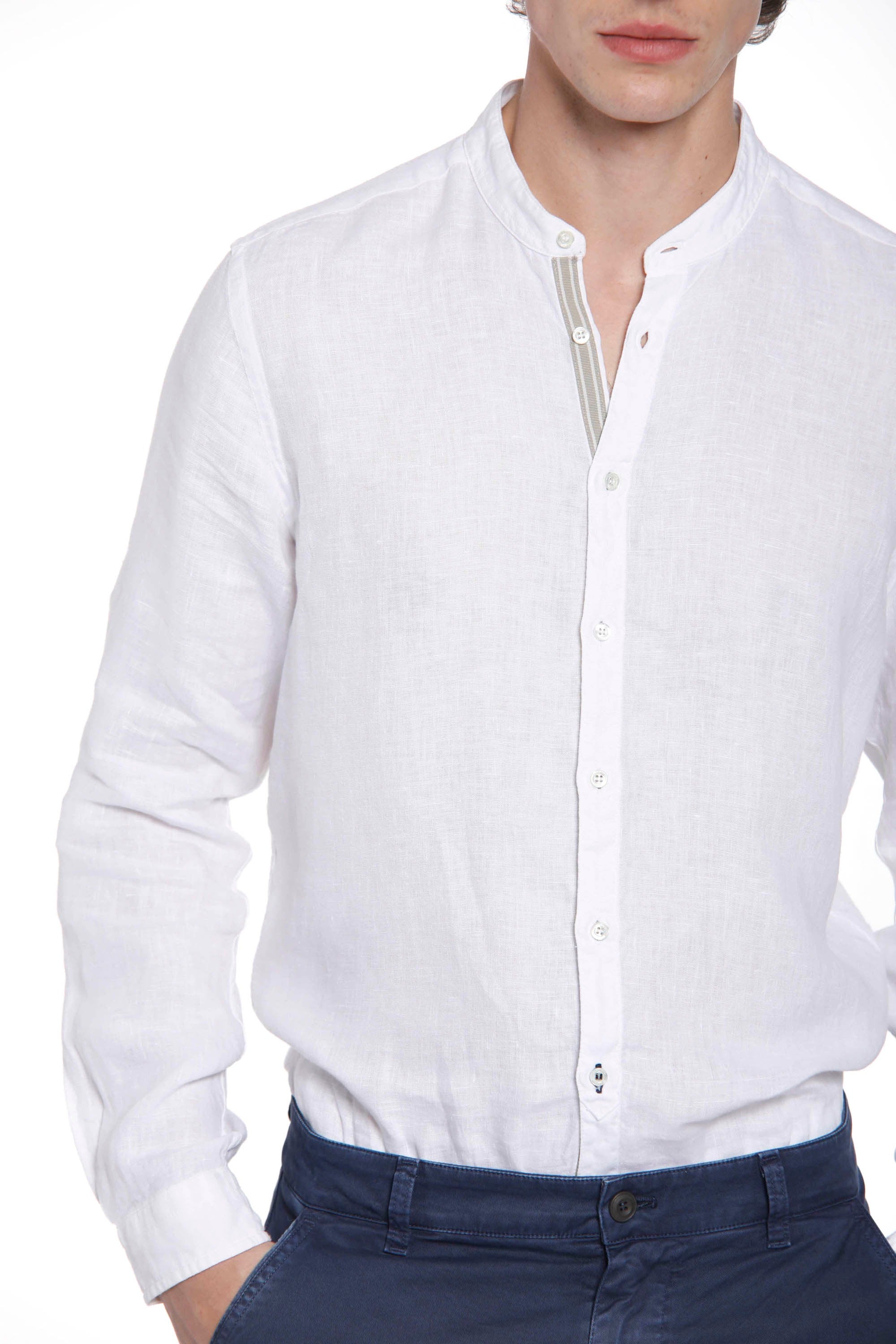 Porto men's long sleeve shirt  in linen regular