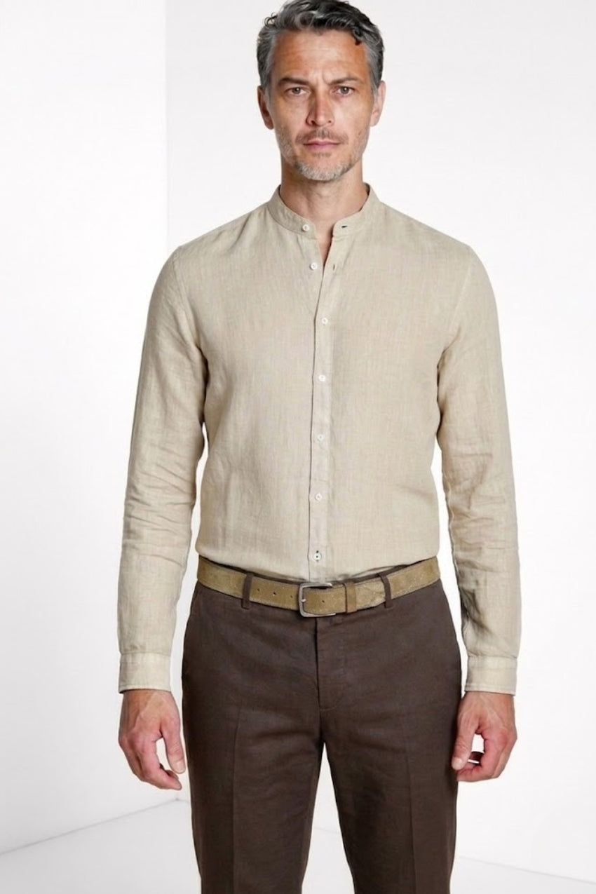 Porto men's shirt in linen canvas ①