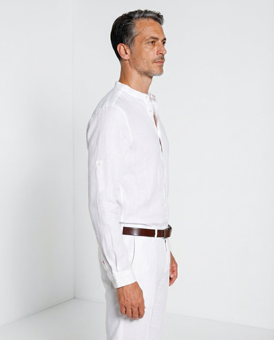 Porto chemise homme en toile de lin ①