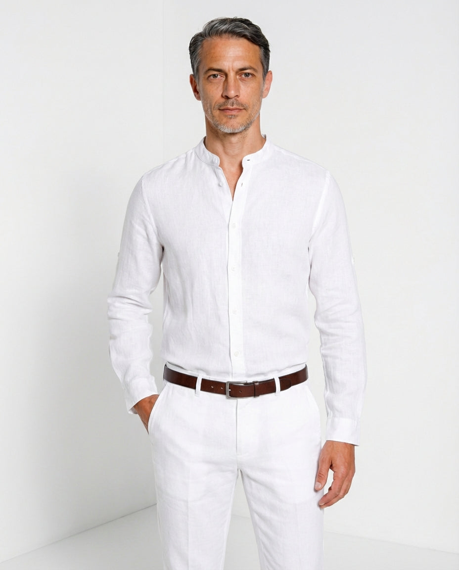 Porto chemise homme en toile de lin ①