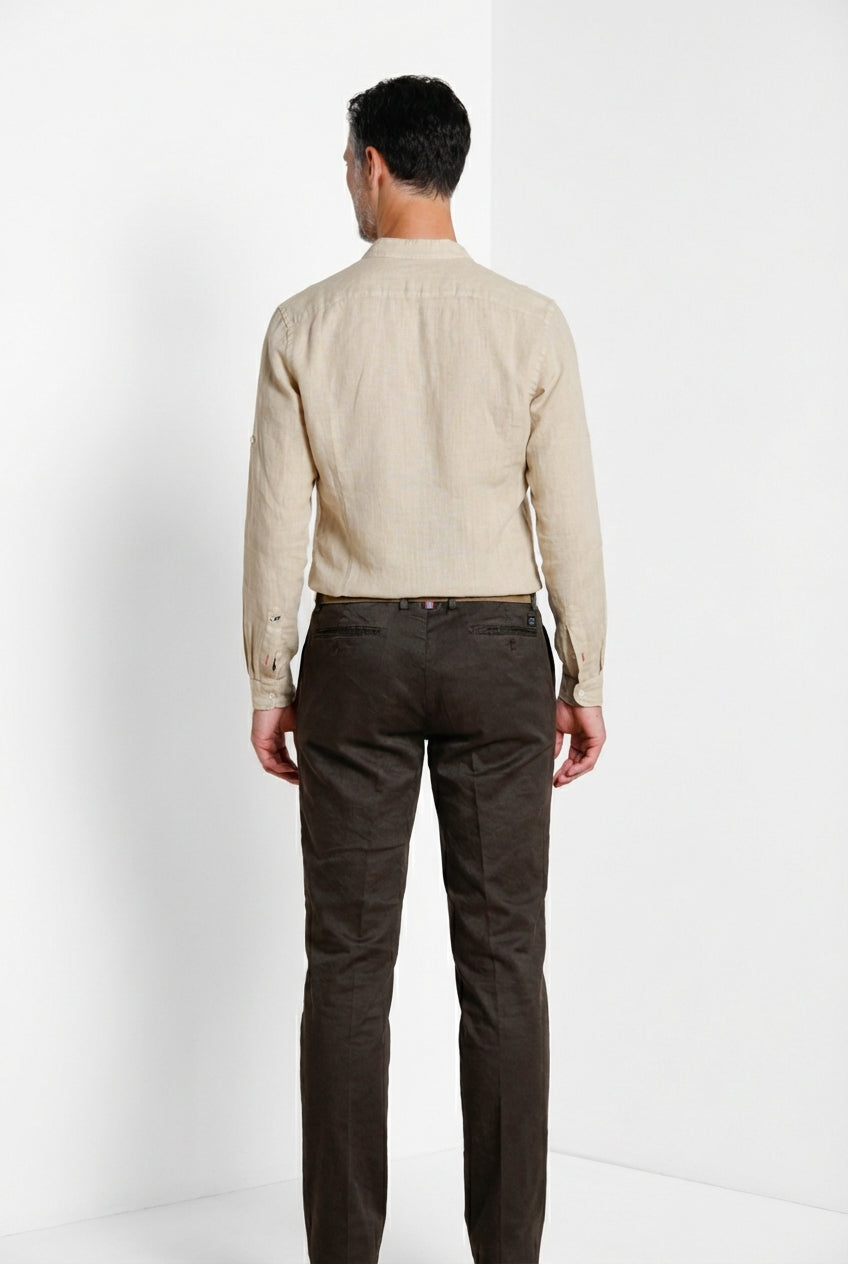 Porto men's shirt in linen canvas ①