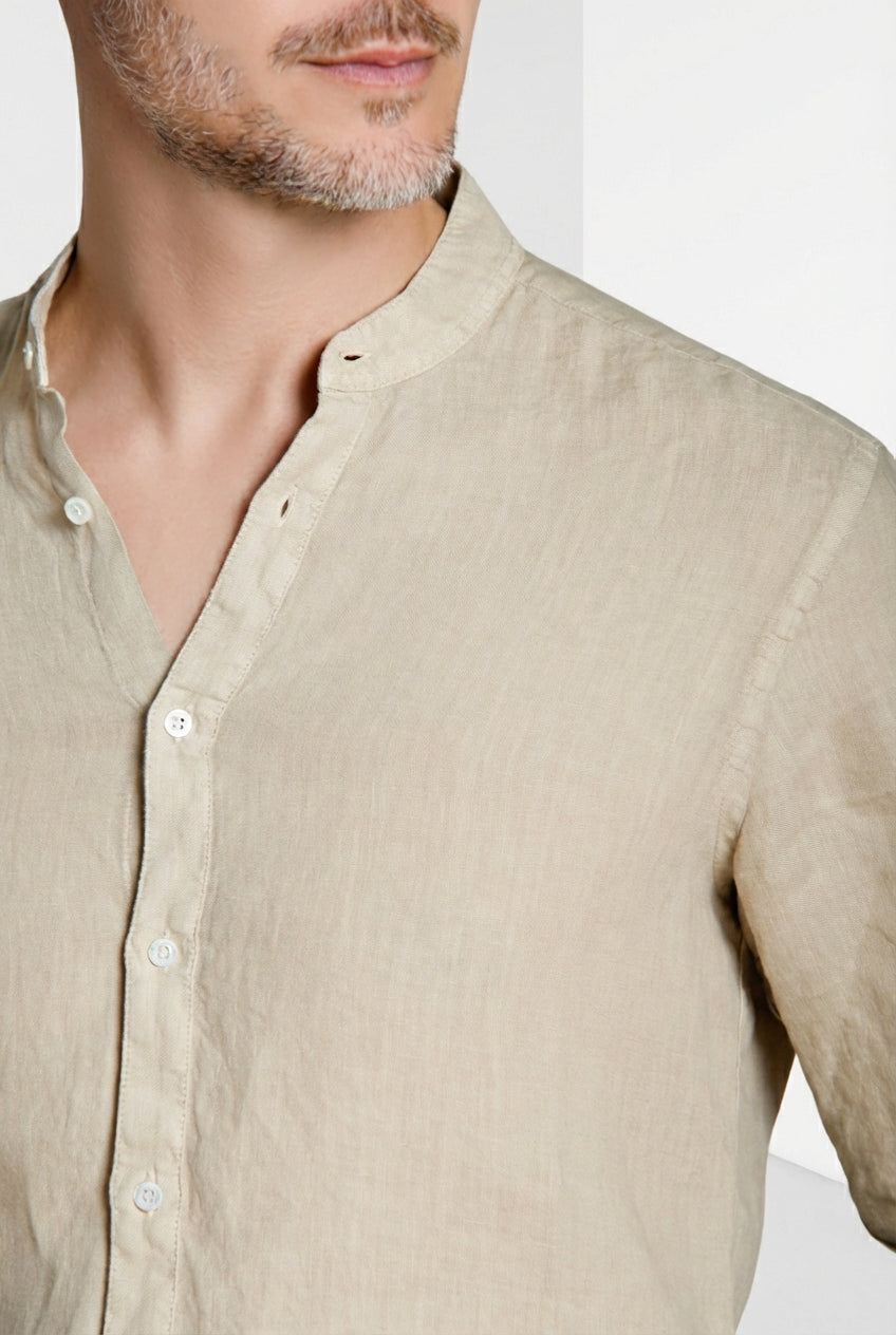 Porto men's shirt in linen canvas ①