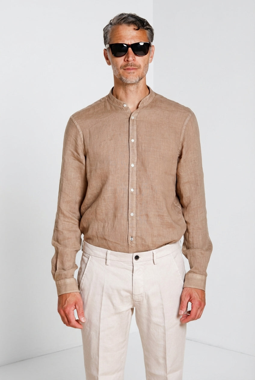 Porto men's shirt in linen canvas ①