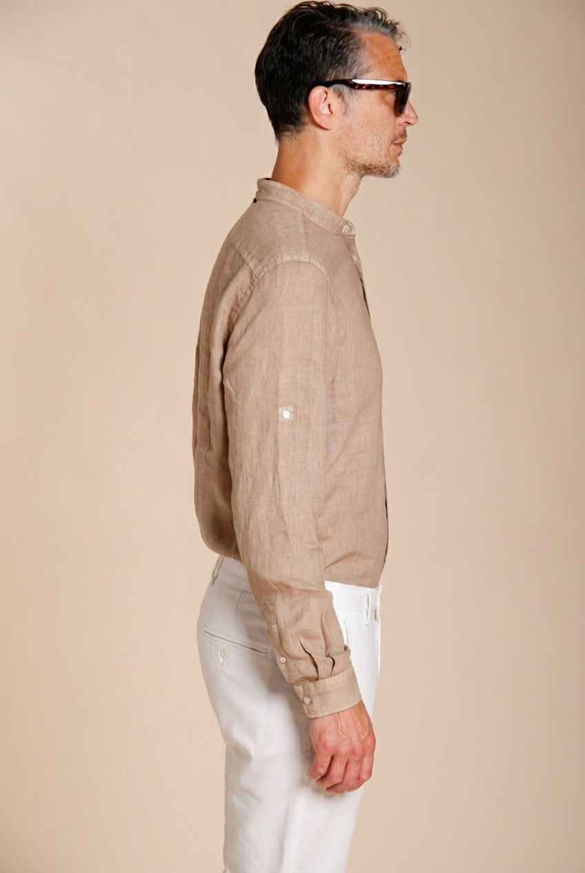 Porto camisa hombre en tela de lino ①