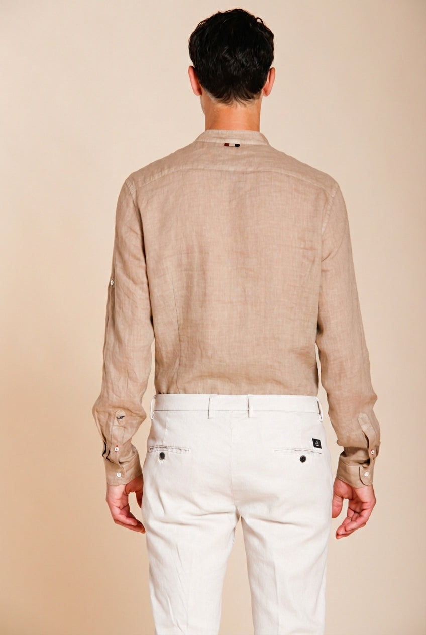 Porto camisa hombre en tela de lino ①