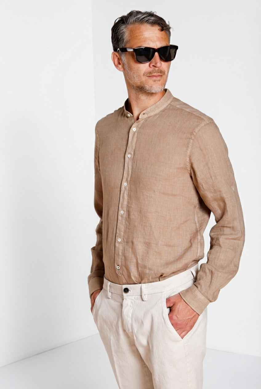 Porto men's shirt in linen canvas ①