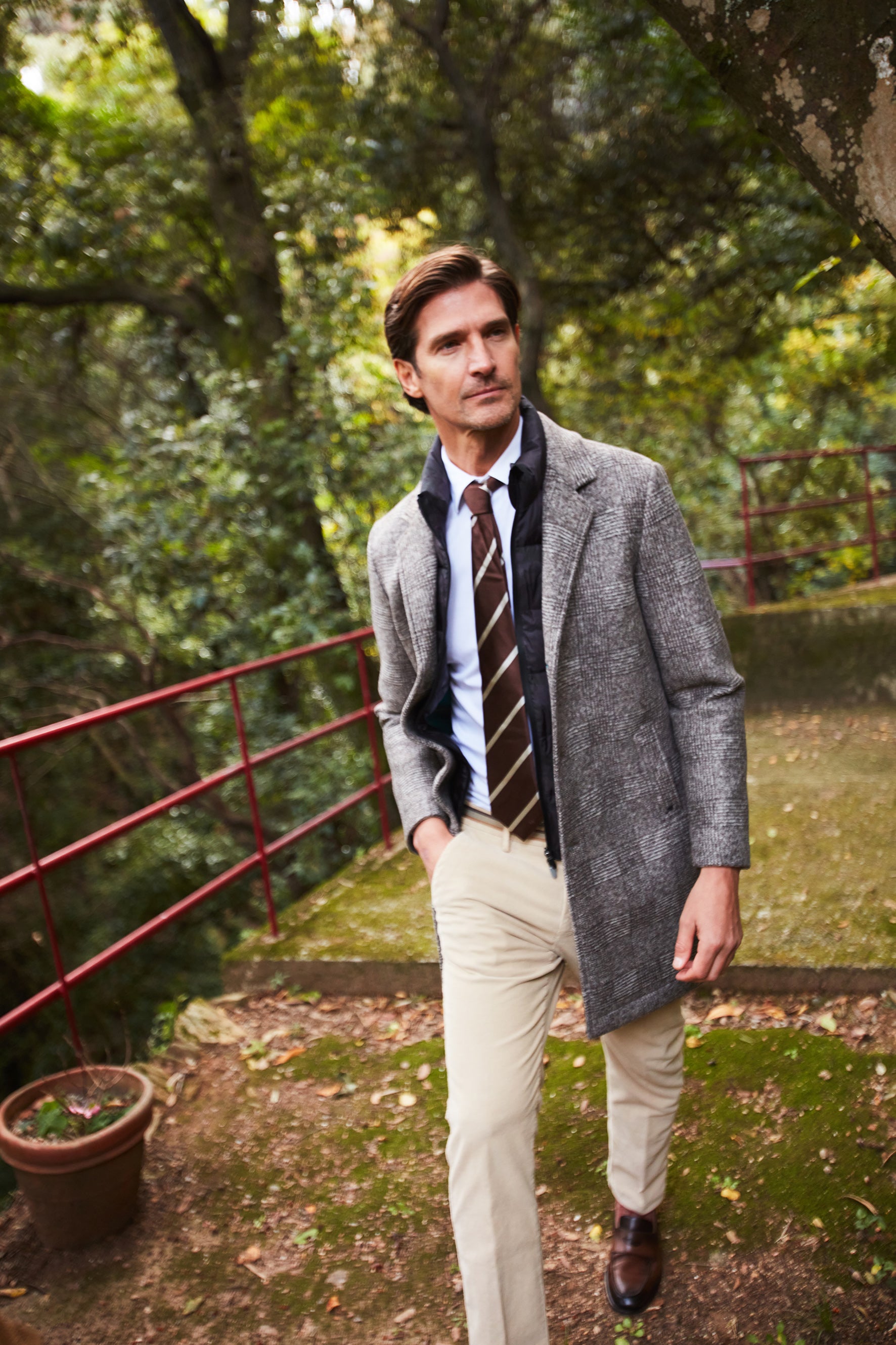 Los Angeles cappotto uomo in panno di lana stampa galles