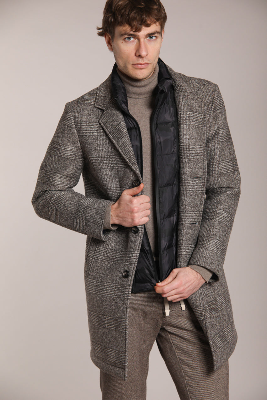 Foto 1 Los Angeles cappotto uomo in panno di lana stampa galles