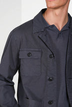 City Jacke Jacket Summer Herren aus Stretch-Baumwolle und Leinen-Kavallerietwill