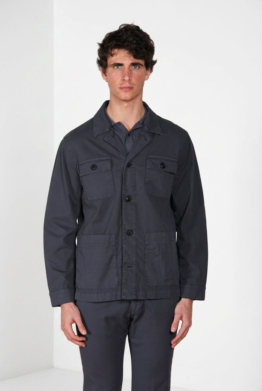City cazadora Jacket Summer hombre en cavalry de algodón y lino stretch