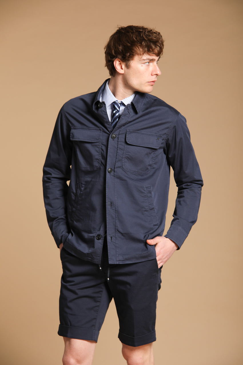 Williams men's overshirt in tech satin travel stretch