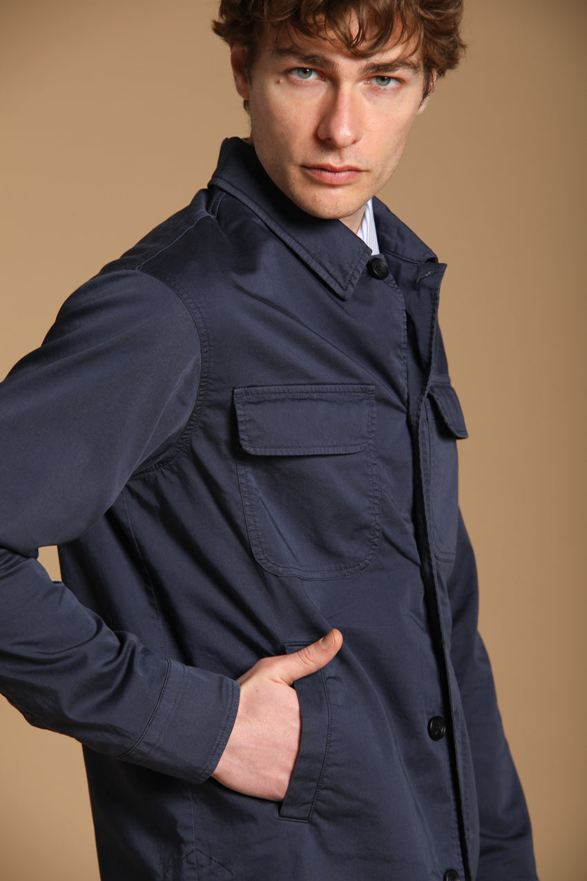 Williams men's overshirt in tech satin travel stretch