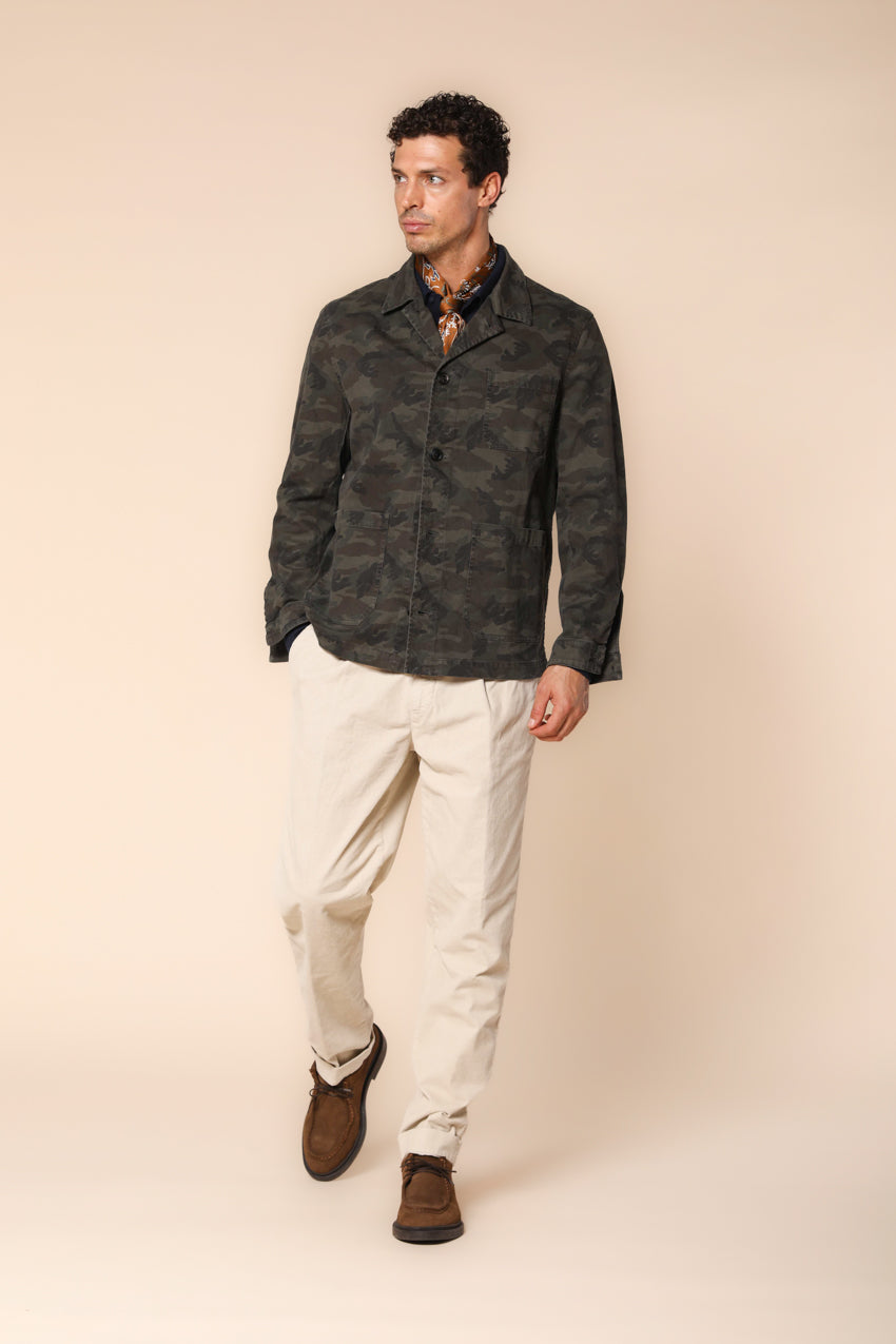 M74 Work Jacket men's field jacket in satin with camouflage print slim fit