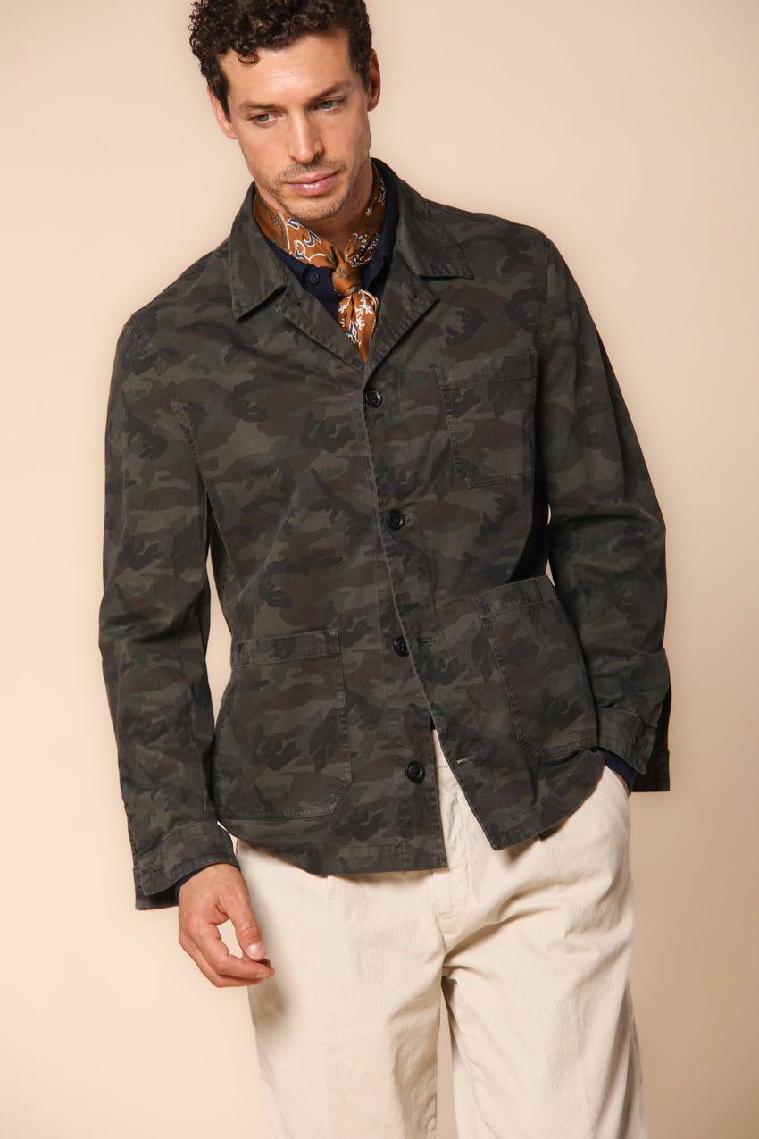 M74 Work Jacket Field homme en satin à imprimé camouflage coupe slim