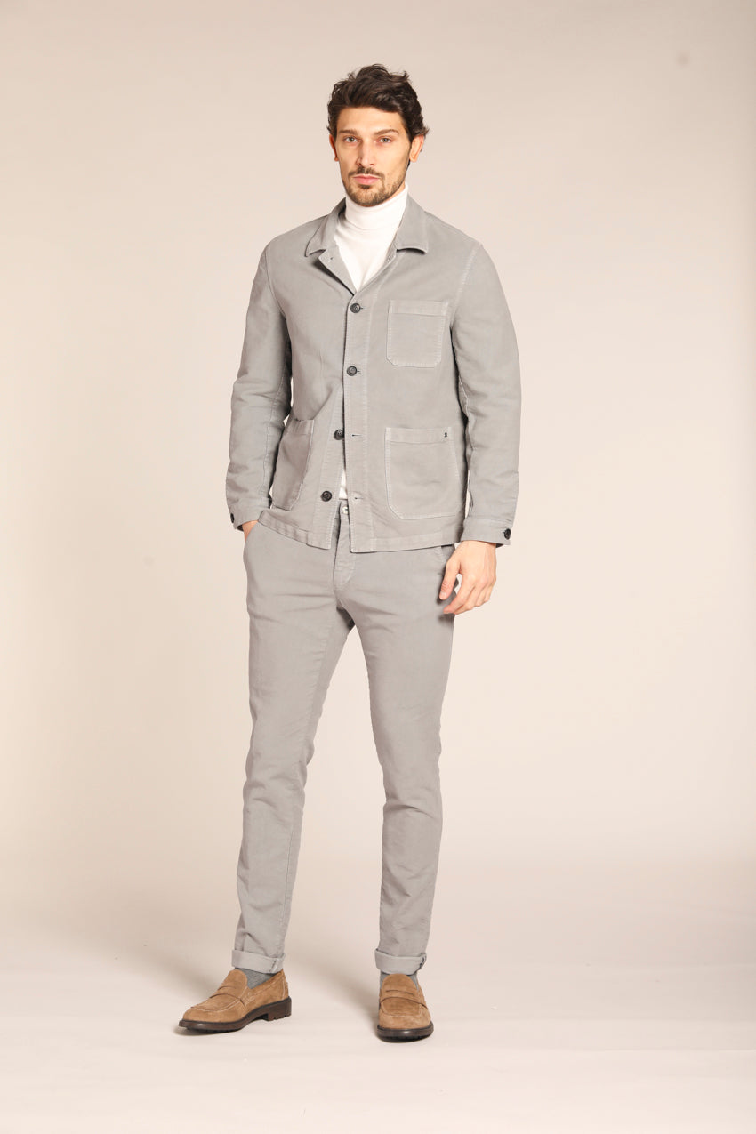 immagine 2 di field jacket uomo modello M74 Work Jacket in grigio, slim fit di Mason's