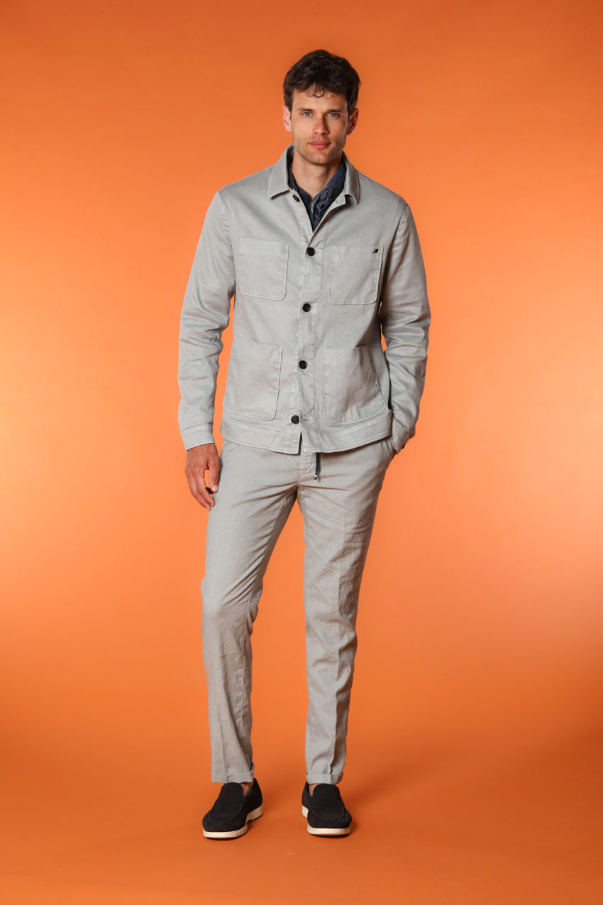 James overshirt uomo in twill di lino misto cotone