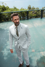 Da Vinci Summer Men's blazer in linen and cotton twill 