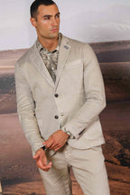 Da Vinci Summer Men's blazer in linen and cotton twill 