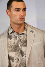 Da Vinci Summer Men's blazer in linen and cotton twill 