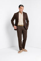 Da Vinci blazer uomo in twill di lino e cotone