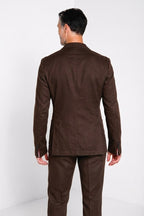 Da Vinci blazer uomo in twill di lino e cotone