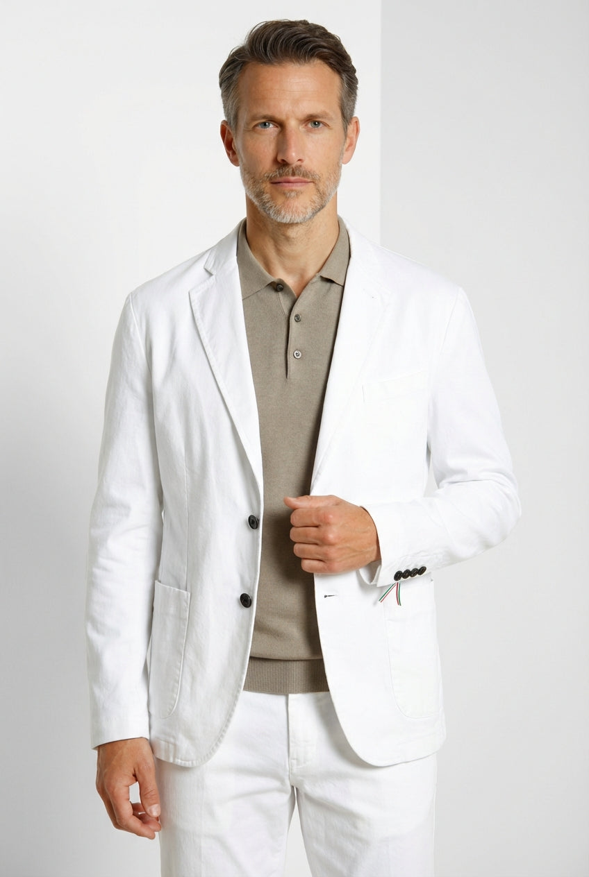 Da Vinci blazer hombre en twill de lino y algodón