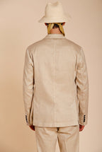 Da Vinci blazer uomo in twill di lino e cotone