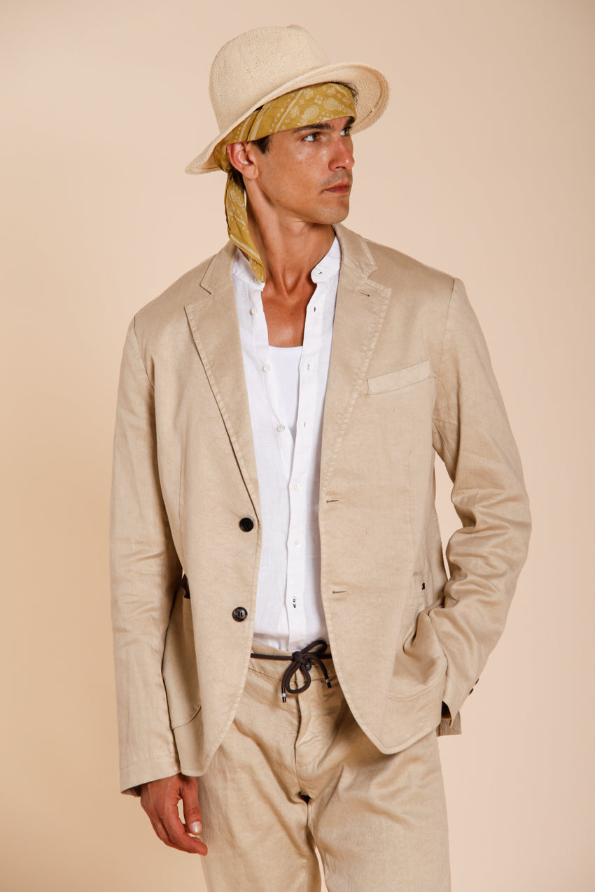 Da Vinci Blazer Herren in Twill aus Leinen und Baumwolle