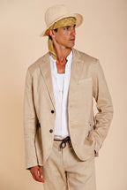 Da Vinci blazer uomo in twill di lino e cotone