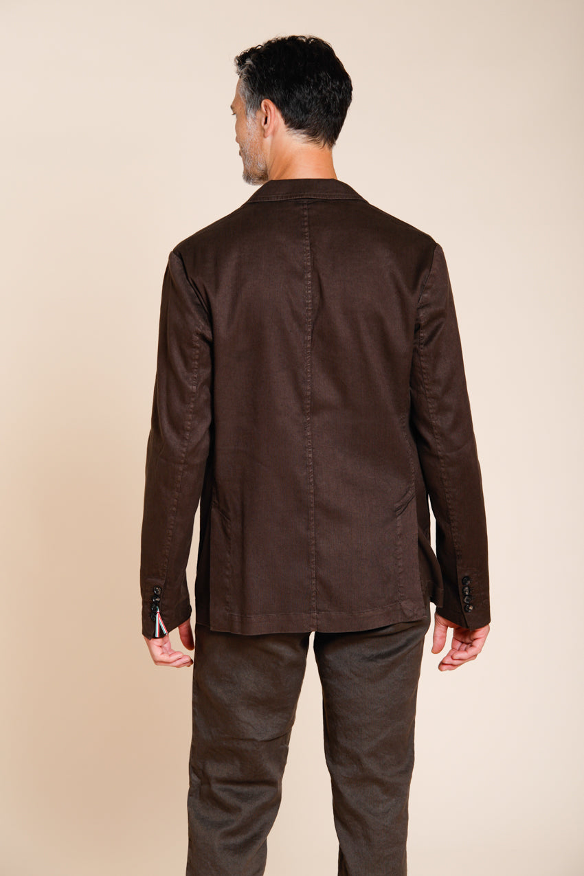 Da Vinci blazer hombre en twill de lino y algodón