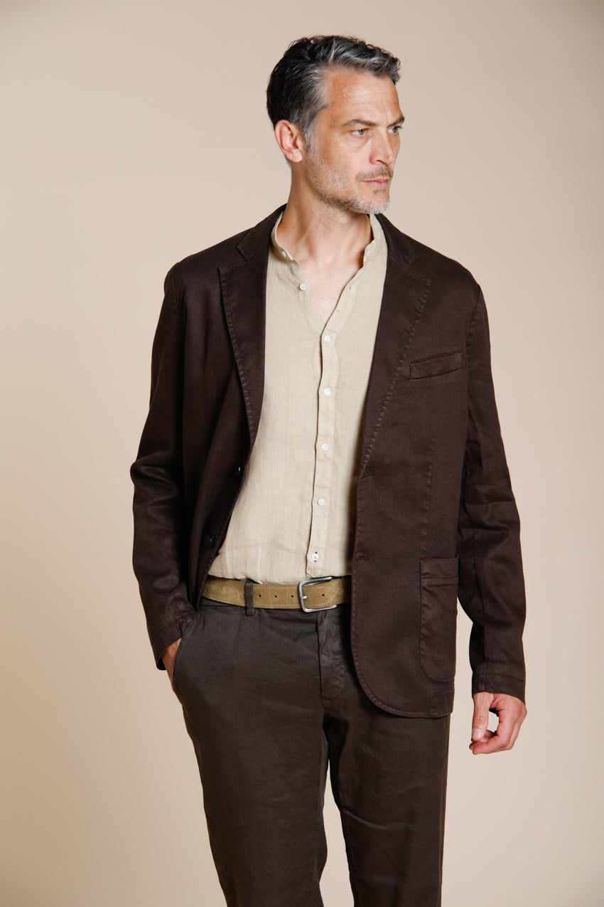 Da Vinci blazer hombre en twill de lino y algodón