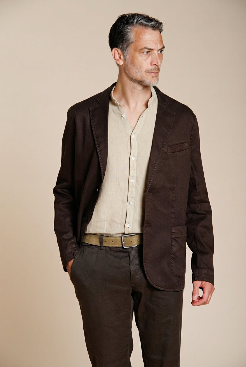 Da Vinci blazer hombre en twill de lino y algodón