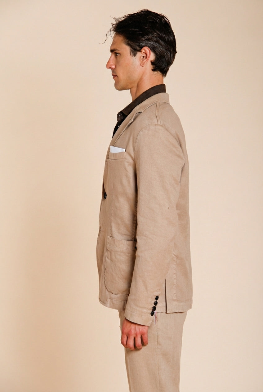 Da Vinci Blazer Herren aus Twill von Leinen und Baumwolle