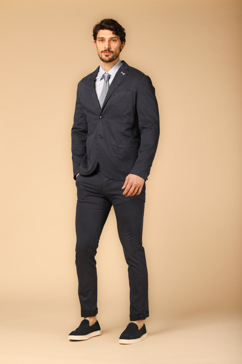 Image 2 of Mason's men's Da Vinci Summer model blazer in navy blue, regular fit