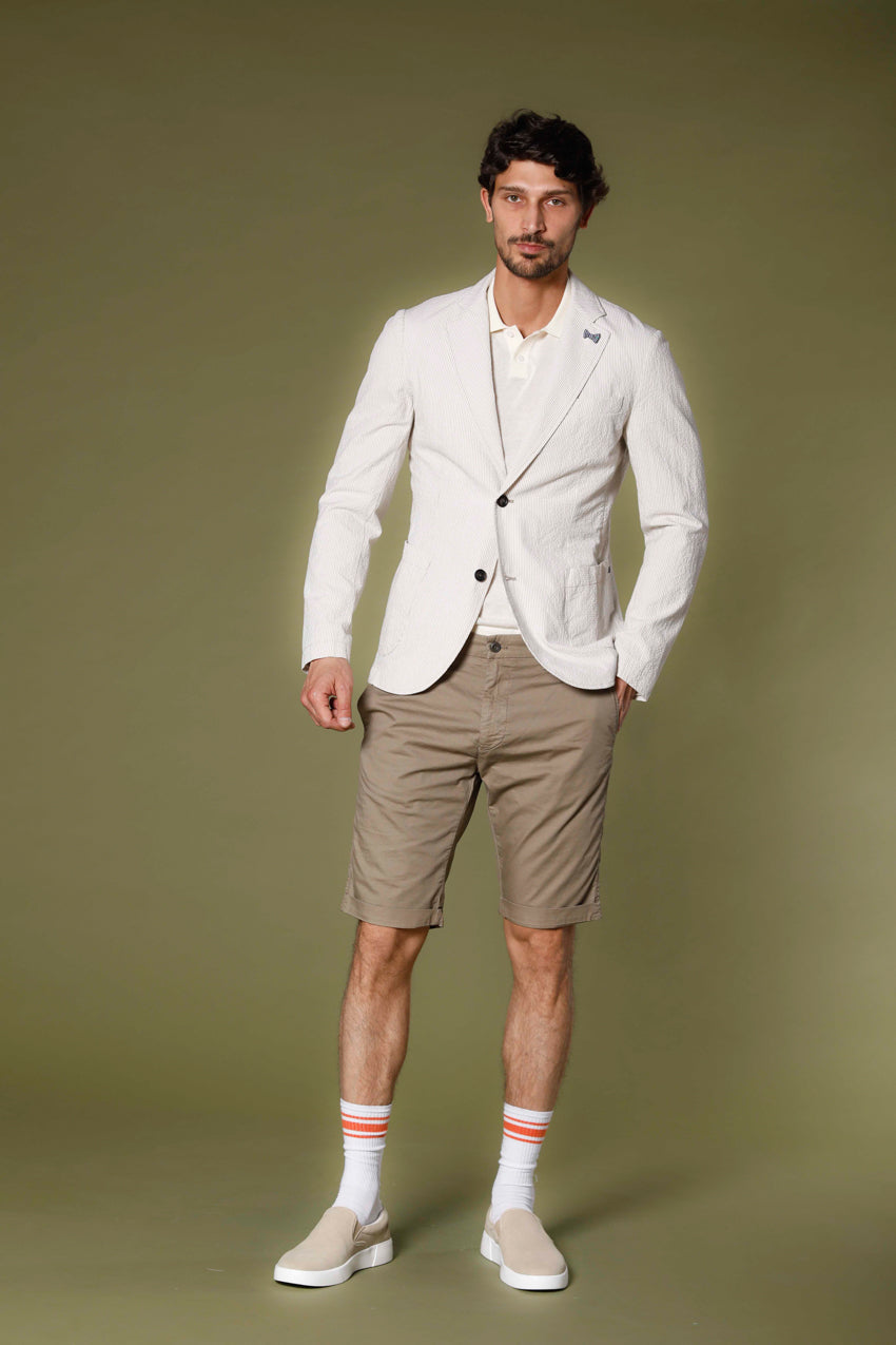 Immagine 2 di blazer uomo in seersucker beige a righe modello Da Vinci di Mason's