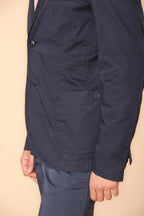 Da Vinci Travel Men's blazer in technical satin travel stretch with details 