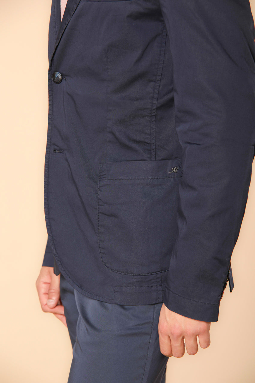 Da Vinci Travel Men's blazer in technical satin travel stretch with details 