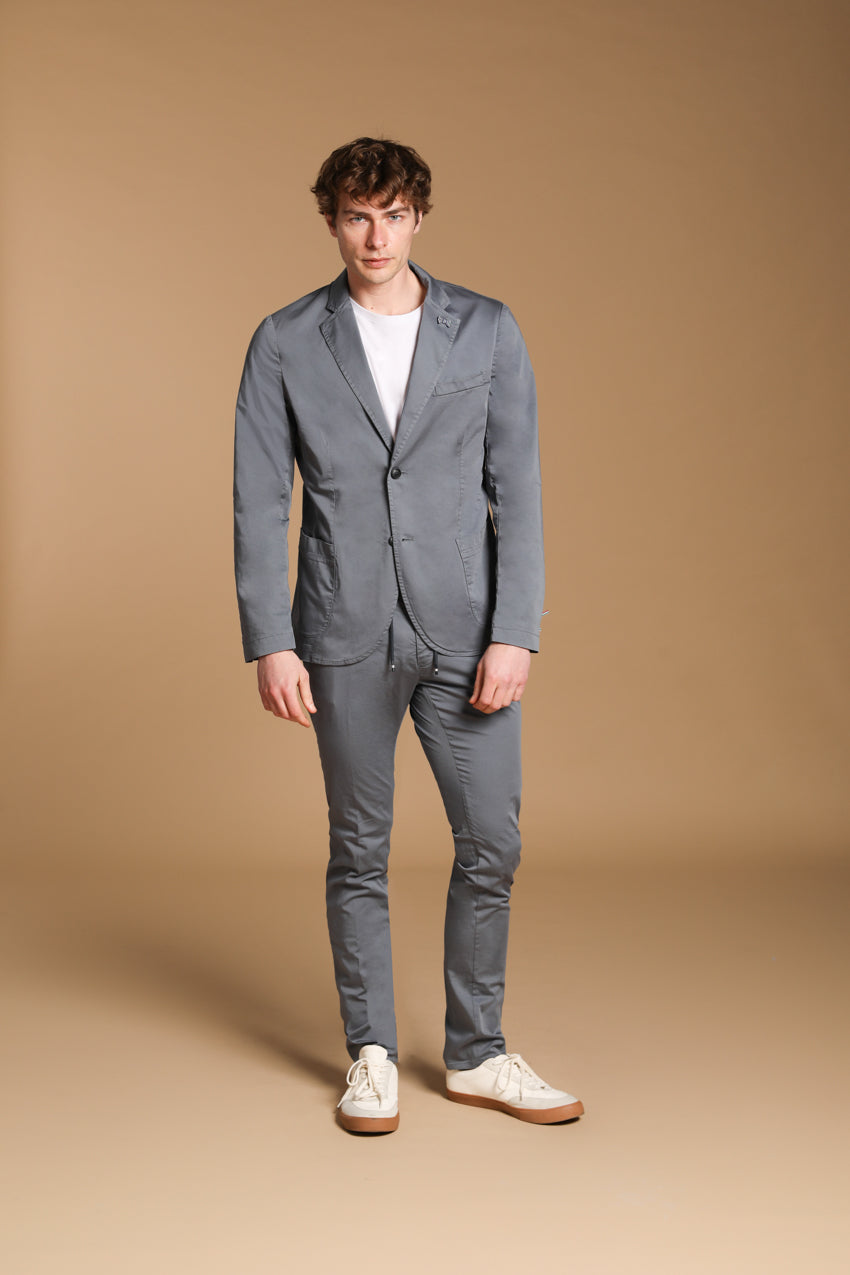 Da Vinci men's travel blazer in technical stretch satin with details