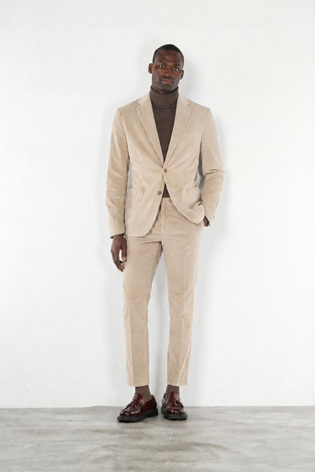 Milano Jogger pantalón chino de hombre en pana 500 rayas extra slim fit