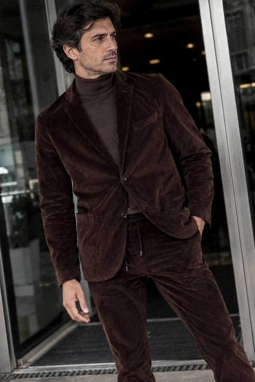 Blazer homme Tiziano en velours 500 raies