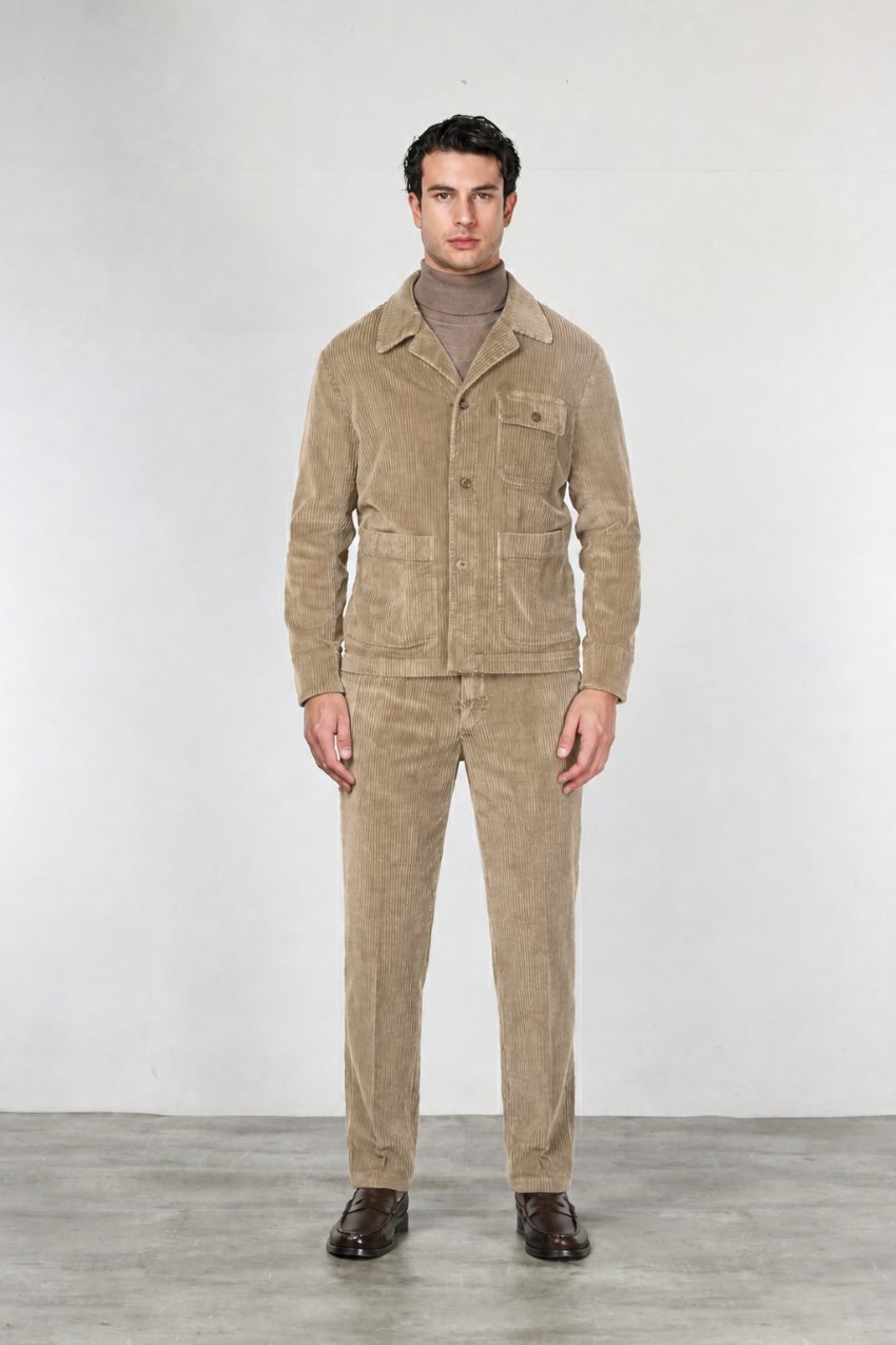 Work Jacket men’s overshirt in wide-wale velvet
