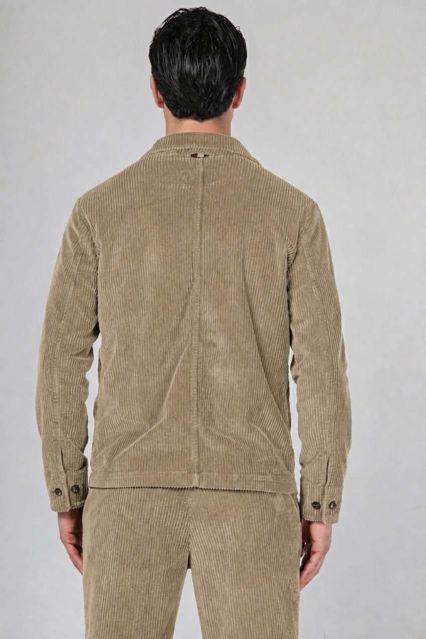 Work Jacket Herren-Overshirt aus breit geripptem Samt