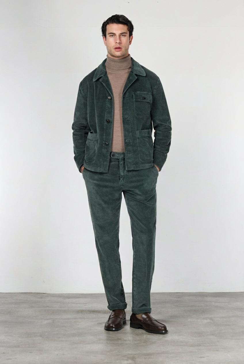 Work Jacket overshirt de hombre en terciopelo de pana ancha