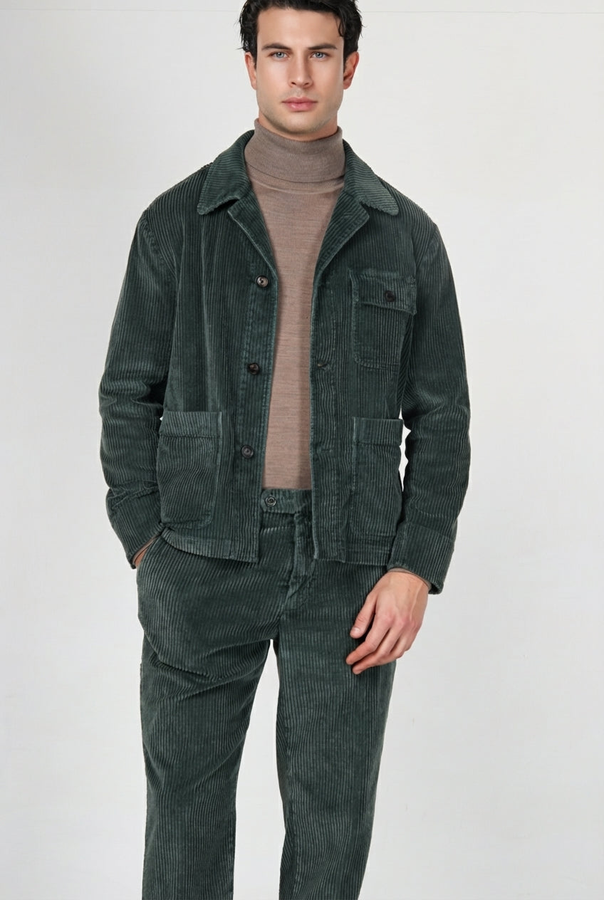 Work Jacket overshirt de hombre en terciopelo de pana ancha