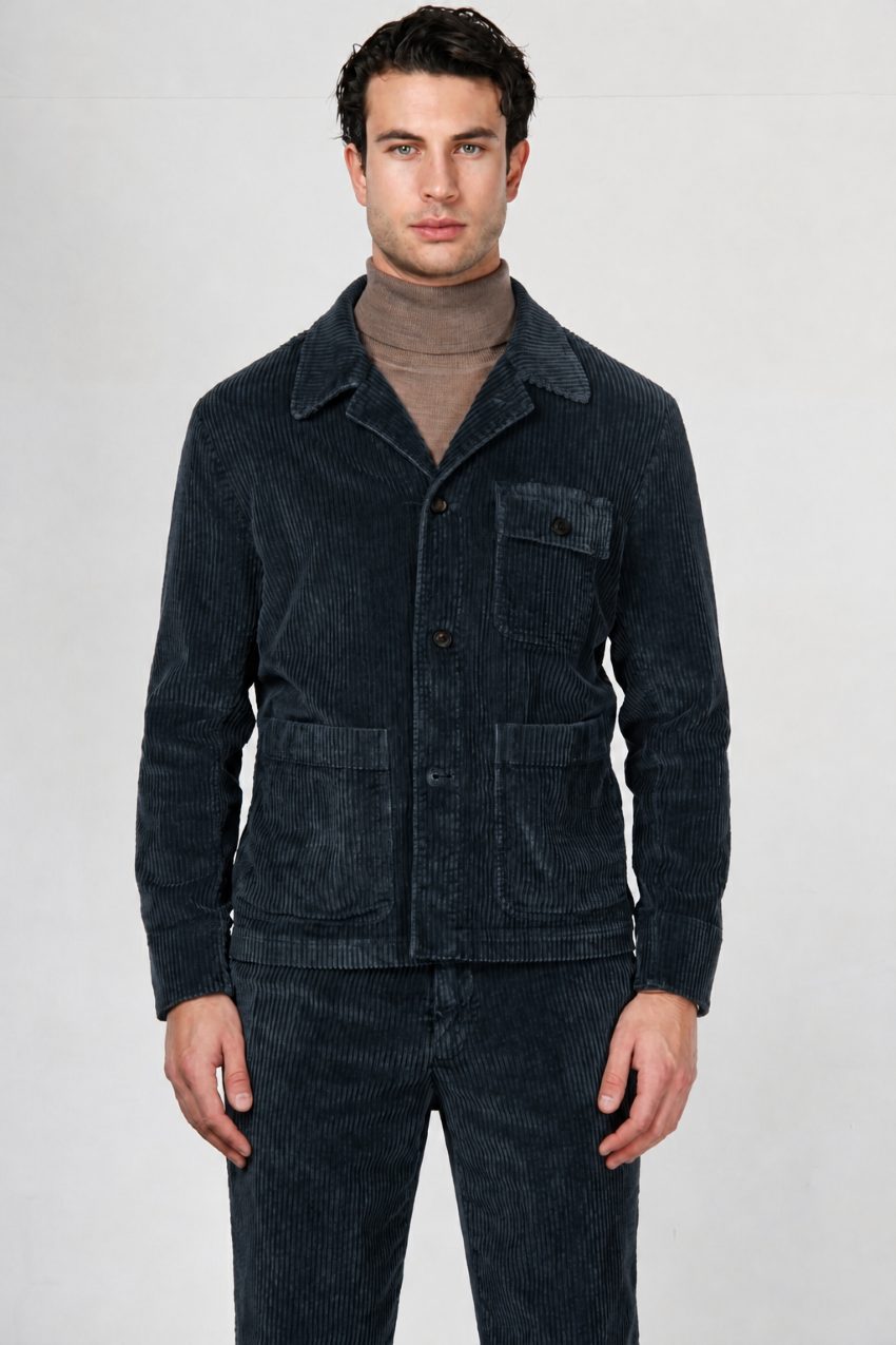 Work Jacket men’s overshirt in wide-wale velvet